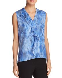 Elie Tahari Adreena Ruffled Sleeveless Silk Blouse x at Bloomingdales